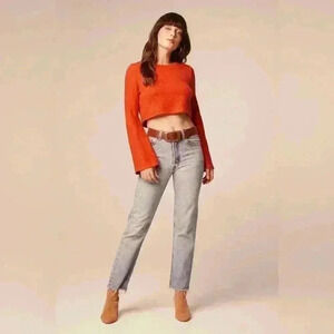 BOG Band of the Free Alize Rust Long Sleeve Crop Top, new with tags